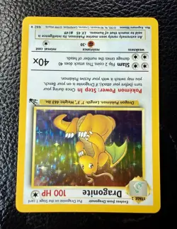 Rare “DRAGONITE” HALO Pokemon 4/62 Fossil Dragon Card ~ Amazing - Image 3