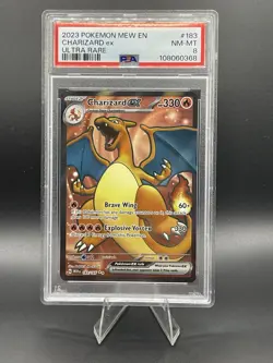 Charizard ex 183/165 Pokemon TCG Scarlet & Violet 151 Ultra Rare Full Art PSA 8 - Image 1