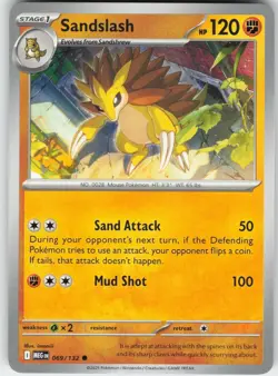 Sandslash 069/132 Common Mega Evolution Pokemon Near Mint - Image 1
