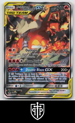 Pokemon - Reshiram & Charizard GX - SM201 Sun & Moon - Black Star Promo - MP - Image 1