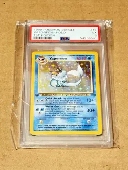 Pokemon Jungle Vaporeon Holo Rare 1st Edition 12/64 PSA EX 1999 - Image 1