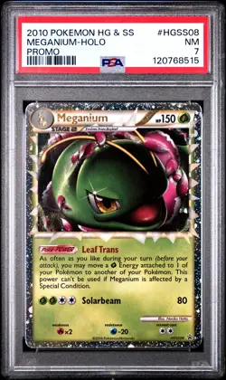 2010 POKEMON HEARTGOLD MEGANIUM PRIME #HGSS08 ULTRA RARE PSA 7 NM #120768515 - Image 1