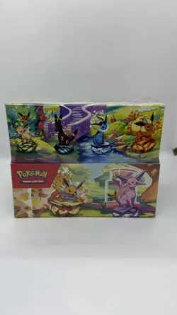 Pokemon Prismatic Evolution Mini Tin Complete Set Of 8 W/ Display Box New Sealed - Image 2