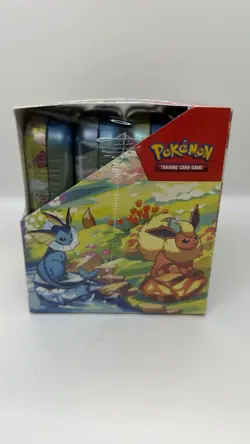 Pokemon Prismatic Evolution Mini Tin Complete Set Of 8 W/ Display Box New Sealed - Image 4