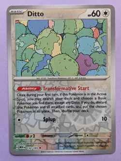 DITTO 132/165 LP 151 Rare Pokemon Reverse Holo - Image 1