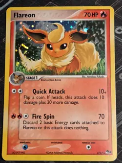 Pokemon TCG Flareon Holo Rare POP Series 3 2/17 2006 English - Image 1