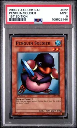 PSA 9 Yu-Gi-Oh! 2002 Penguin Soldier SDJ-024 Ultra Rare 1st Ed. Yugioh [PSA] - Image 1