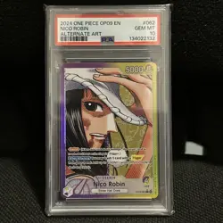 ONE PIECE PSA 10 Nico Robin 062 ALT ART OP09 Leader - ENGLISH ENG - Image 1