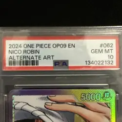 ONE PIECE PSA 10 Nico Robin 062 ALT ART OP09 Leader - ENGLISH ENG - Image 2