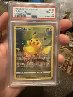 2023 POKEMON SWORD & SHIELD CROWN ZENITH #GG30 FULL ART/PIKACHU PSA 10 - Image 1