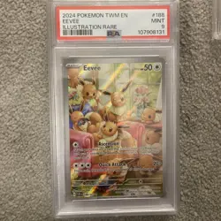 Pokemon Eevee IR 188/167 Twilight Masquerade Scarlet Violet Card Game PSA 9 - Image 1