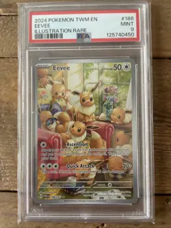 Pokemon Eevee IR 188/167 Twilight Masquerade Scarlet Violet Card Game PSA 9 - Image 1