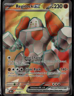 Regirock ex Ultra Rare SV10: Destined Rivals 214/182 Fighting Holo Pokemon Card - Image 1