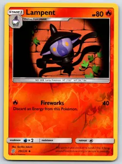 Lampent (Reverse Holo) Unified Minds 29/236 Sachiko Adachi Pokemon Card NM - Image 1