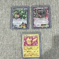 Pokemon TCG XY Holo Card Lot Rayquaza EX Pikachu 3 Cards English - Image 1
