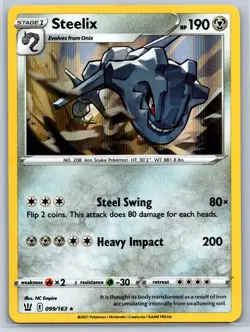 Steelix - Holo Rare - Battle Styles 099/163 Pokemon Card NM - Image 1