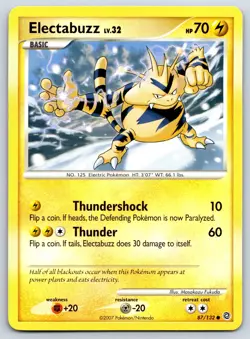 Electabuzz - Secret Wonders 87/132 Vintage Masakazu Komiya Pokemon Card LP - Image 1