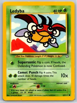 Ledyba - Neo Genesis 63/111 Vintage WotC Pokemon Card NM - Image 1