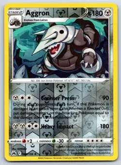 Aggron - Reverse Holo - Crown Zenith 089/159 Rare Pokemon Card NM - Image 1