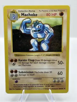 Pokemon TCG Machoke Base Set, Shadowless Uncommon Card 34/102 - Image 1