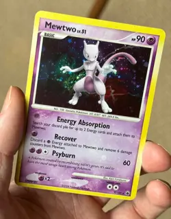 MEWTWO 9/100 Majestic Dawn HOLO SWIRL + BLEED rare Pokemon TCG card NM - Image 3