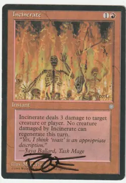 Ice Age MTG Incinerate Signed by Mark Poole - Image 1