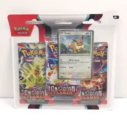 Pokemon TCG Obsidian Flames Booster 3 Pack Blister Triple Eevee New Sealed - Image 1