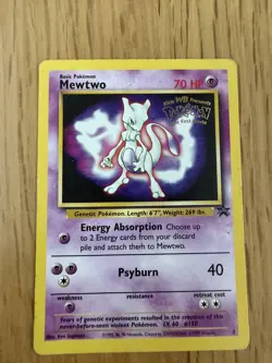 Pokemon TCG Mewtwo Black Star Promos Kids WB Presents 1st Movie Stamp - Image 1