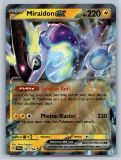 Miraidon ex - Scarlet & Violet 081/198 Double Rare Pokemon TCG Card - Image 1