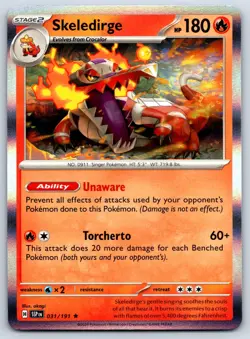 Skeledirge - Surging Sparks SSP 031/191 Holo Rare Pokemon Card - Image 1