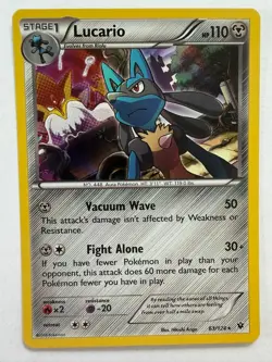 Pokemon TCG Lucario 63/124 Cosmos Holo Rare Pokemon XY Fates Collide NM - Image 1