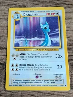 Dragonair 18/102 Rare Base Set Unlimited Pokemon Moderately Played MP Vintage - Image 1