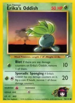 Erika's Oddish - 78/132 - Common - Unlimited Edition LP, English Pokemon Gym Her - Image 1