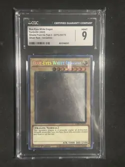 2022 YU-GI-OH Blue Eyes White Dragon GFP2-EN175 Ghost Rare CGC 9 - Image 1