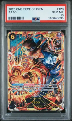 2025 ONE PIECE OP13-CARRYING ON HIS WILL #120 SABO PSA 10 - Image 1