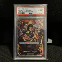 ONE PIECE PSA 10 Monkey D. Dragon 001 ALT ART OP07 Leader - ENG ENGLISH - Image 1