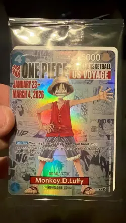 Bandai Monkey.D.Luffy P-055 One Piece Promo Holo Full Art - Image 2