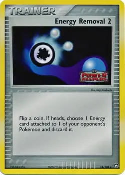 Energy Removal 2 - 74/108 - Uncommon - Reverse Holo NM, English Pokemon EX Power - Image 1