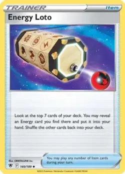 Energy Loto - 140/189 - Uncommon - Reverse Holo NM, English Pokemon Astral Radia - Image 1