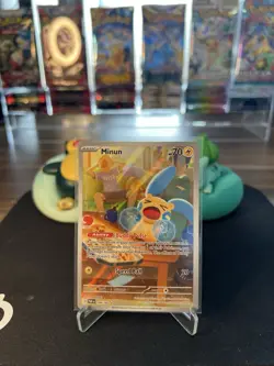 Pokemon TCG Minun Paradox Rift Holo Illustration Card Mint Condition 194/182 - Image 1