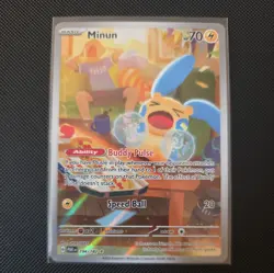 Pokemon TCG Minun 194/182 Paradox Rift Holo Illustration Rare Mint Condition - Image 1
