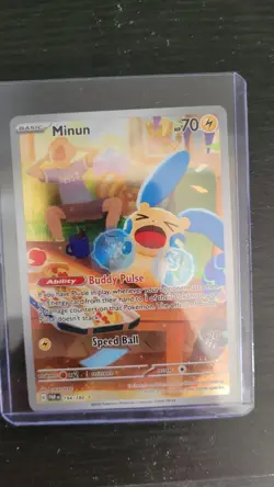 Pokemon TCG Minun 194/182 Paradox Rift Holo Illustration Rare Mint Condition - Image 1