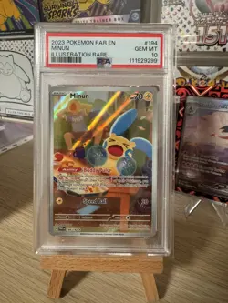 PSA 10 Pokemon TCG - Minun 194/182 - Paradox Rift - Illustration Rare - Gem Mint - Image 1