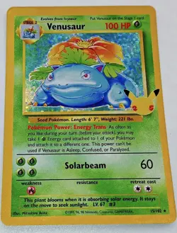 Pokemon TCG Venusaur Holo Rare Card 15/102 Celebrations 25th Anniversary Edition - Image 1
