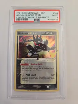 2021 POKEMON SWSH BLACK STAR PROMO #144 GRENINJA-GOLD STAR PSA 9 - Image 1
