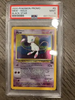 PSA 9 MINT Mew 2000 WOTC Black Star Promo 9 Holo League Pokemon Card - Image 1