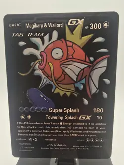 Magikarp & Wailord GX Black Foil Fan Art Vinyl Collector Card 161/181 - Image 1