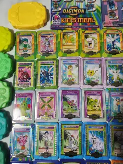 Digimon Taco Bell Tin/Metal Trading Cards Complete Set of 48 + Cases + Bags Lot - Image 2