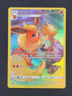 Flareon TG01/TG30 Swsh09 Trainer Gallery Holo Ultra Rare Pokrmon Card - Image 1