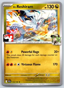 N's Reshiram - Prize Pack Series 7 - Journey Together Pokemon Card NM - Image 1